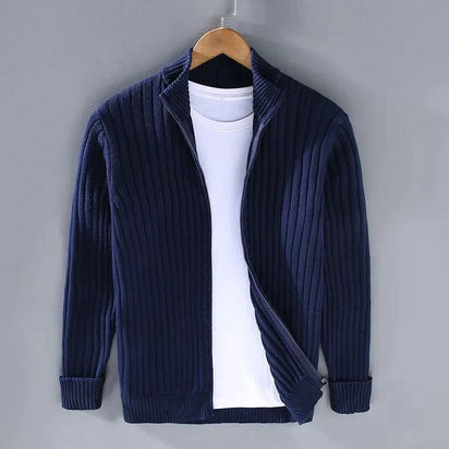 RAVELLO RIBBED ZIP CARDIGAN