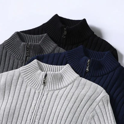 RAVELLO RIBBED ZIP CARDIGAN