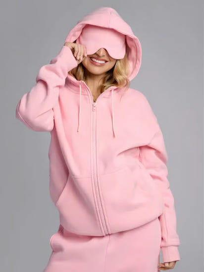 Ovveya Felpa con cappuccio da viaggio con modalità aereo